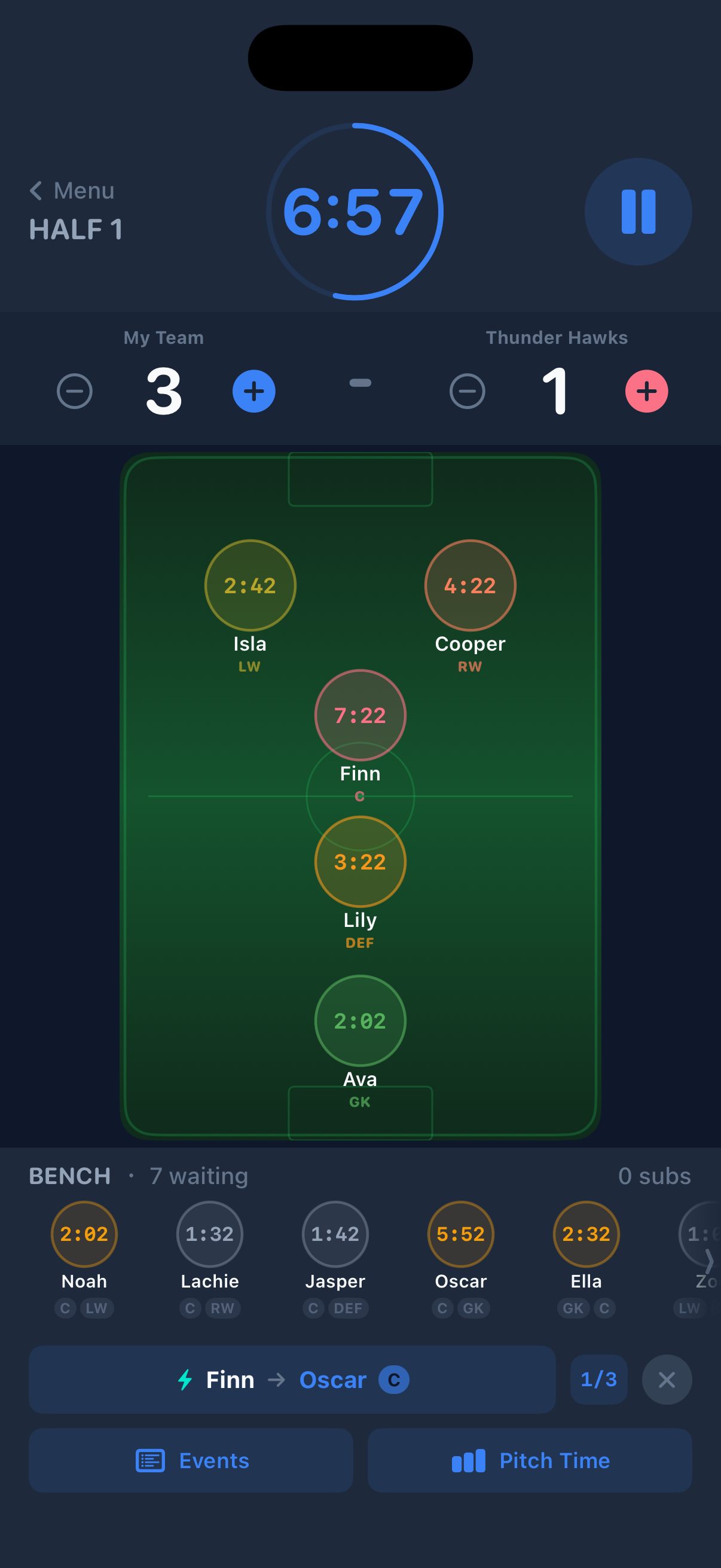 Live match view
